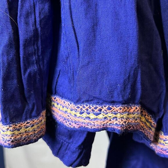 Vintage 70's Artisana Women's Teen's Navy Dress - Picture 8 of 8